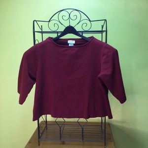 Laura Plus Crop Top 3X Burgundy